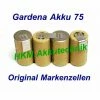 Schlussverkauf ⭐ GARDENA Accu 75 Akku 4,8V 1,5 Ah NiCd Markenzellen Für Original Lader 😍