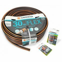 Schlussverkauf 🎉 Gartenschlauch Set - Gardena Flex Schlauch (1/2") 30m Inkl. 2x Schlauchverbinder 😍